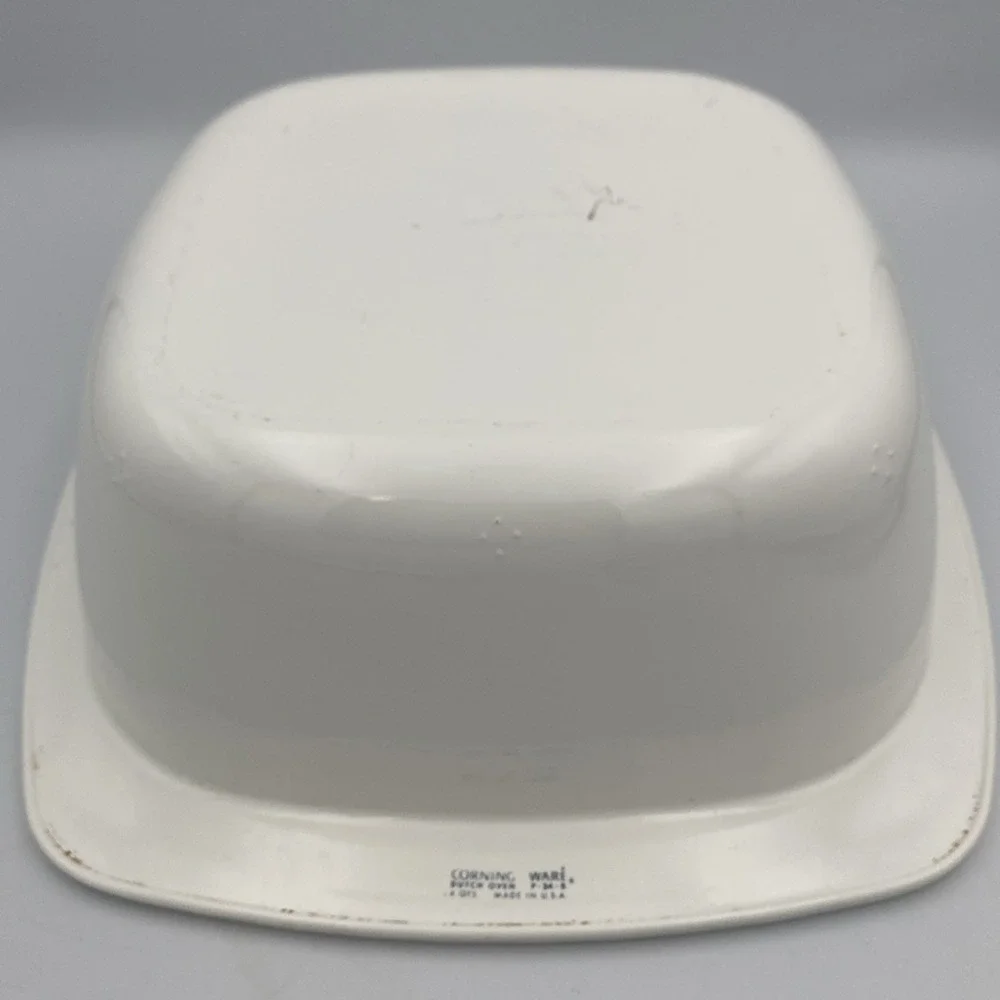 4 Quart Corning Ware Dutch Oven Cornflower Blue W Lid P-12-C VTG White P-34-B